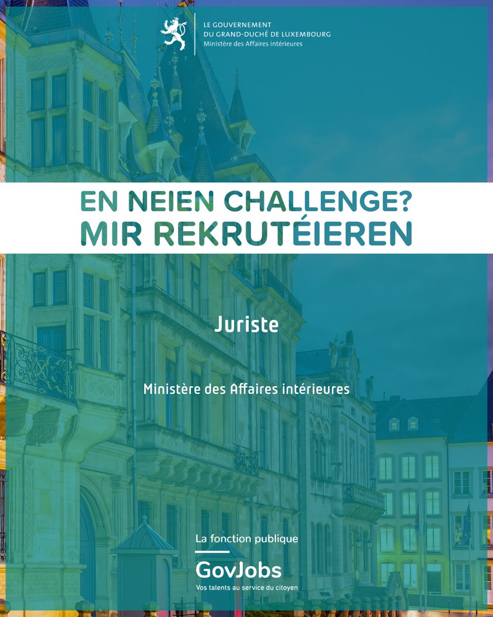 Den Inneministère rekrutéiert:

➡️All Informatioune ginn et op GovJobs:

▪️ Juriste

govjobs.public.lu/content/govjob…

govjobs.public.lu/fr/postuler/mo…