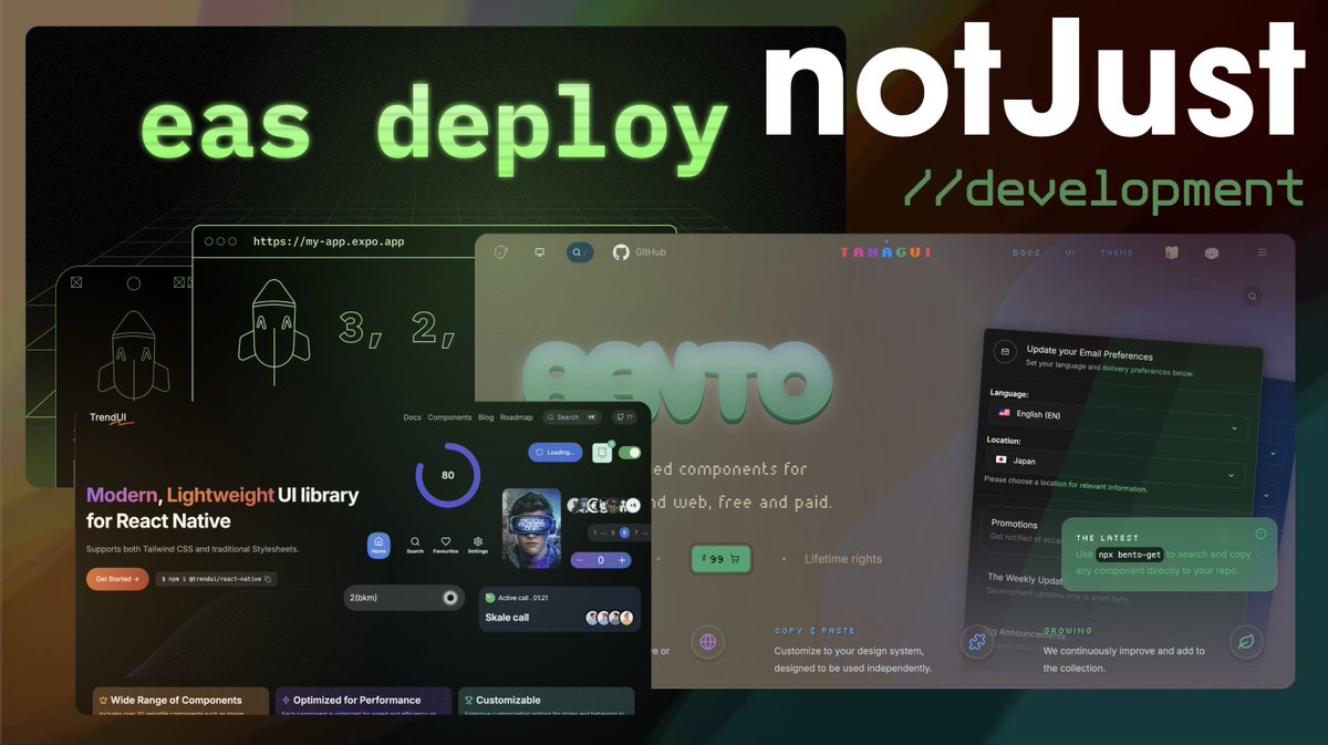 anis_RNCore's tweet image. Hello #React_Native Devs,
✅ Completed writing - #NotJustDev Newsletter 👇
✅ For 23rd Jan - in your MAIL 💌

Covered 👇
1️⃣ @expo EAS Hosting &amp;amp; API Routes 🔥
2️⃣ @tamagui_js Bento 2025 Update
3️⃣ @dr__madmax TrendUI SDK for RN

💌 SUB to @VadimNotJustDev ❯ notjust.dev/newsletter