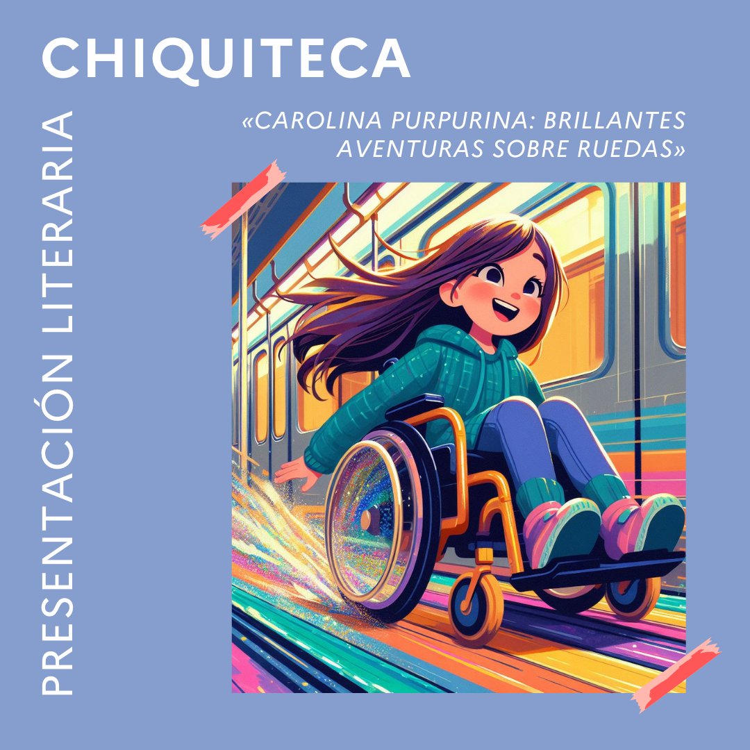 #CHIQUITECA 
📖 Presentación del libro "Carolina Purpurina: Brillantes aventuras sobre ruedas" de Isabel Plantinet y su madre Laura Rivera Casares. 
🗓 25/01 - 11H
📍 Mediateca del Institut Français de Madrid
 A partir de 6 años 
🎟 Entrada gratuita con reserva previa