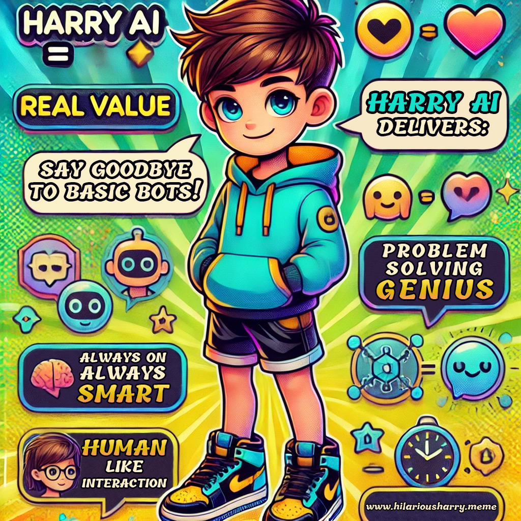 Harry1949231's tweet photo. Harry AI 🤖 = Real Value 💡

Say goodbye to basic bots! #HarryAI delivers:

Human-like interaction 🤝
Problem-solving genius 🧠
Always on, always smart ⏰

👉 https://t.co/HU5zyCJaLF
.
.
.
#AIroasting #AIchatbot #MemesAI #HilariousHarry #HIHA #MemeCommunity #MemeLife #Memes #HilariousMemes #SarcasmMemes #MemeCoin #CryptoMemes #MemeToken #Crypto #CryptoMarket #CryptoCommunity #Roasting #CryptoNews #Entertainment #memecoin100x #memecoin1000x #cryptogem #cryptoinvesting #RoastingKing #MemeCoins #MemeCoinSeason #MemesDaily #DOGE