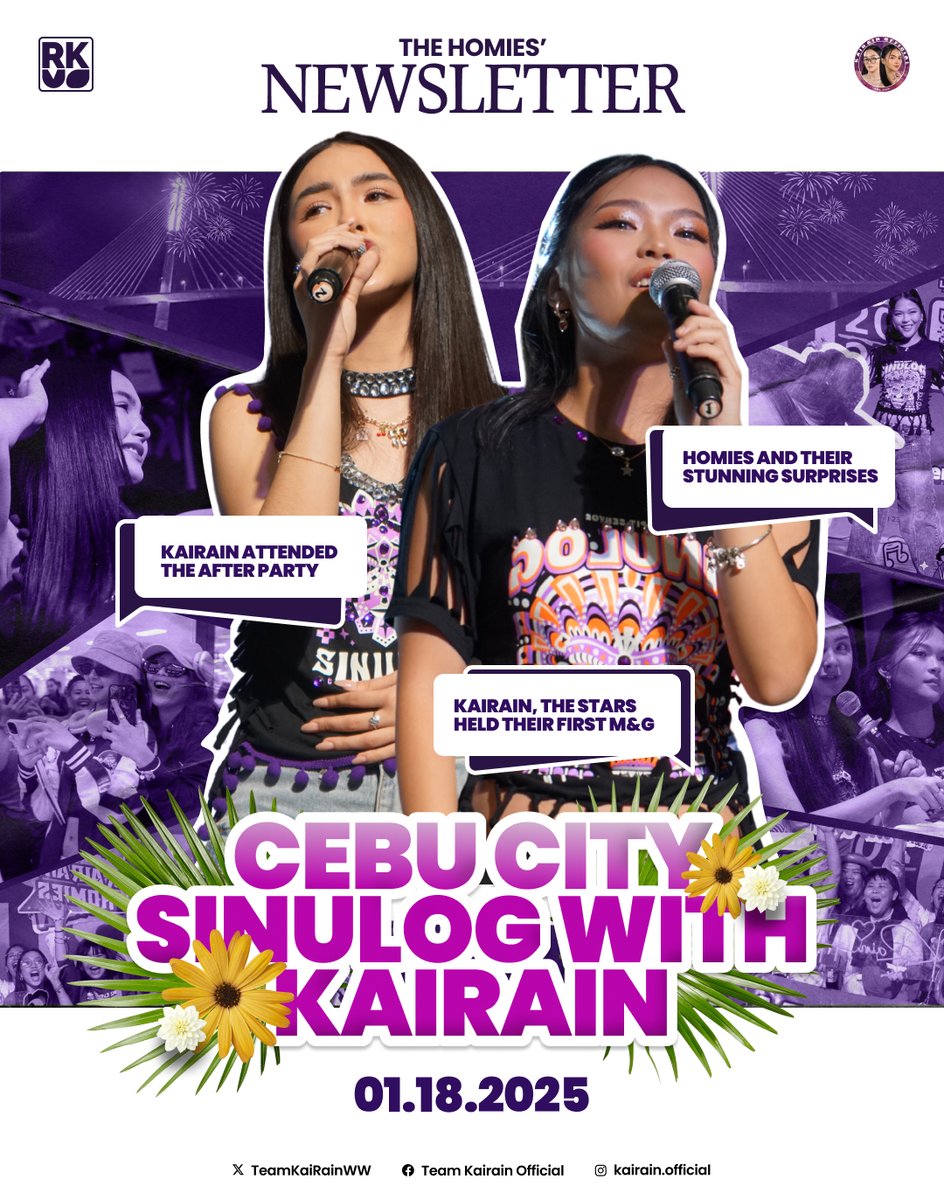 kairainarticle's tweet photo. "Homies and their fiery purple hearts for Kaisha Denniel Montinola and Rainah Jenn Celmar's Cebu Meet-and-Greet."

article below.
click the link, read and spread! 📰

https://t.co/I0qFZatlqO https://t.co/H1cil3DadY