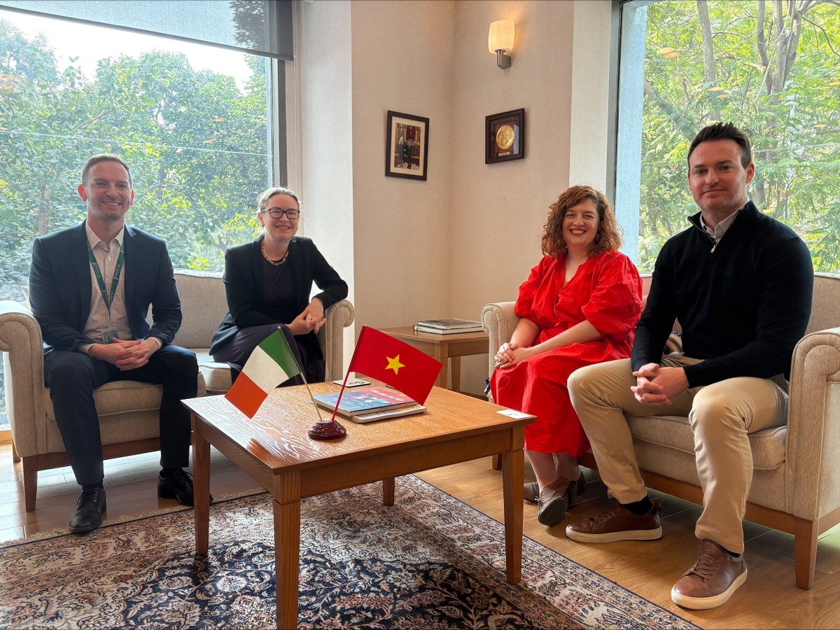 Our two amazing Atlantic Surgical Leadership Exchange Programme candidates, Sandra Hembrecht and Dan Murray, had the great privilege of meeting with Her Excellency Ambassador Deirdre Ní Fhallúin and First Secretary Conor Finn in the Irish Embassy during their time in Hanoi. 🇮🇪🇻🇳