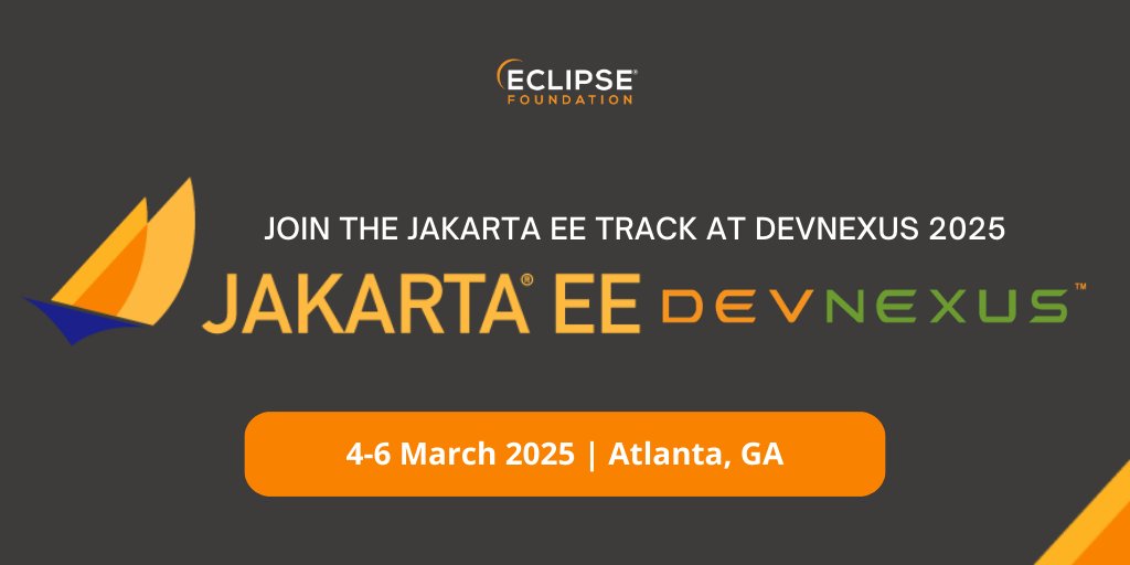 JakartaEE's tweet image. 📅 Don&apos;t miss @devnexus 2025, taking place from 4-6 March 2025! Join the #JakartaEE track to learn about AI tools for Jakarta EE, cloud, #MicroProfile, and more! 

Register today using the promo code DN25JAKARTA for a 20% discount: hubs.la/Q02_n3V60
#JavaEE #cloud #Devnexus