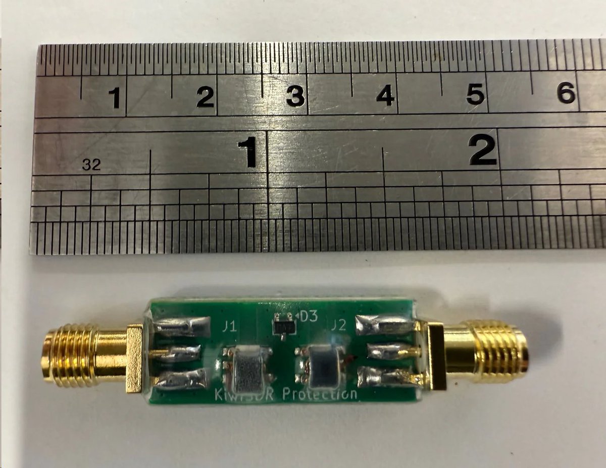 This device protects your RX SDR from a nearby Transmitter or lightning storm - It works for any SDR not only for the Kiwi. This circuit could save your SDR radio from serious damage kiwisdr.nz/products/sdr-p…