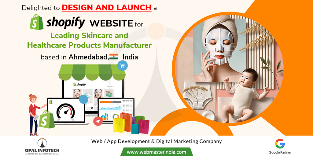 Opal_Infotech's tweet image. &quot;Shopify ECommerce Development: Your Gateway to Online Business Success!&quot;

Opal Infotech proudly unveils a new Shopify website for a leading skincare and healthcare products manufacturer in Ahmedabad, India.

Visit - webmasterindia.com/web-developmen…

#OpalInfotech #ShopifyDevelopment