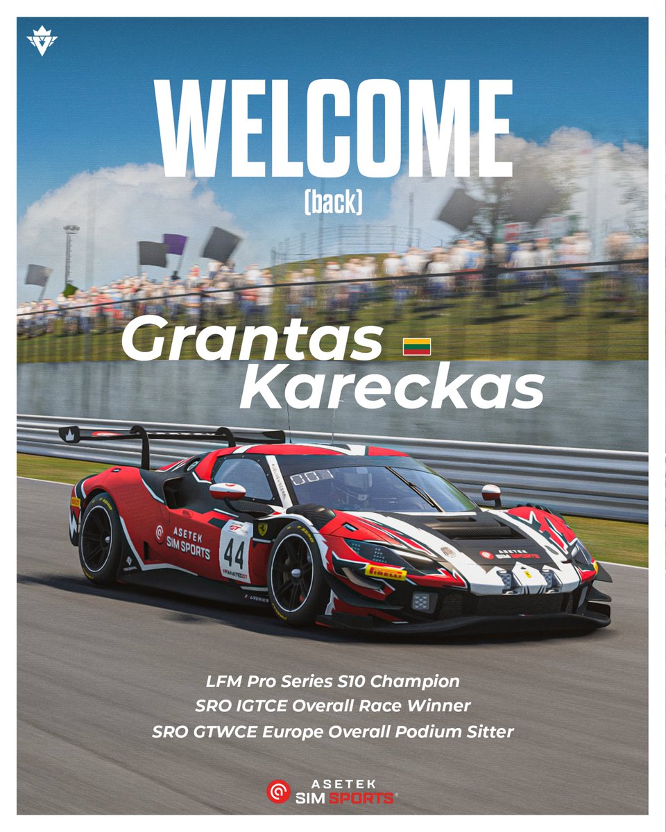 Visceral Esports (@visceralesports) on Twitter photo ANNOUNCEMENT | #VSRACC
It's our greatest pleasure to welcome Grantas Kareckas back to our team after two and a half years! 🇱🇹
With a <a href="/LFMotorsport/">Low Fuel Motorsport</a> Pro Series championship, and an SRO IGTCE race win, the Lithuanian driver brings experience at the highest level! 💪
Welcome ANNOUNCEMENT | #VSRACC
It's our greatest pleasure to welcome Grantas Kareckas back to our team after two and a half years! 🇱🇹
With a <a href="/LFMotorsport/">Low Fuel Motorsport</a> Pro Series championship, and an SRO IGTCE race win, the Lithuanian driver brings experience at the highest level! 💪
Welcome