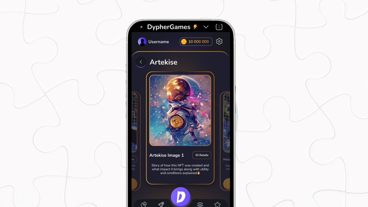 dypher_games's tweet photo. ๐ผ๏ธ๐ฎ #NFTs in gaming are more than collectiblesโtheyโre changing how players own and trade in-game assets. subscribe and stay tuned for updates so you don't miss the launch of #Dypher. ๐๐ก #solve2earn #GameFi https://t.co/8Y3gN12B7z