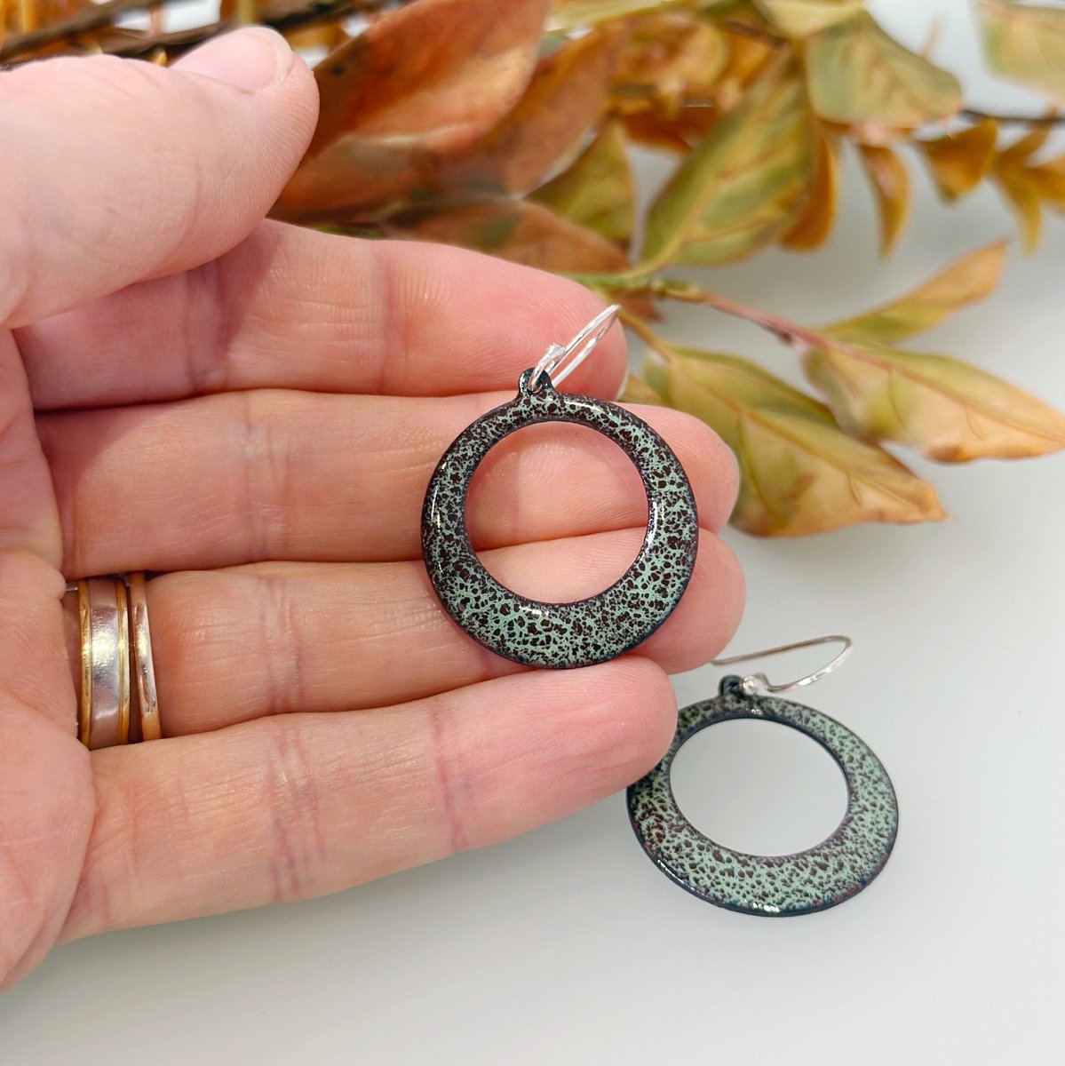 Crackle Enamel Hoop Earrings tuppu.net/46e9ca1e #HandmadeHour #Firsttmaster #UKHashtags #bizbubble #shopsmall #inbizhour ##UKGiftHour #giftideas ##UKCraftersHour #MHHSBD #CrackleHoopEarrings