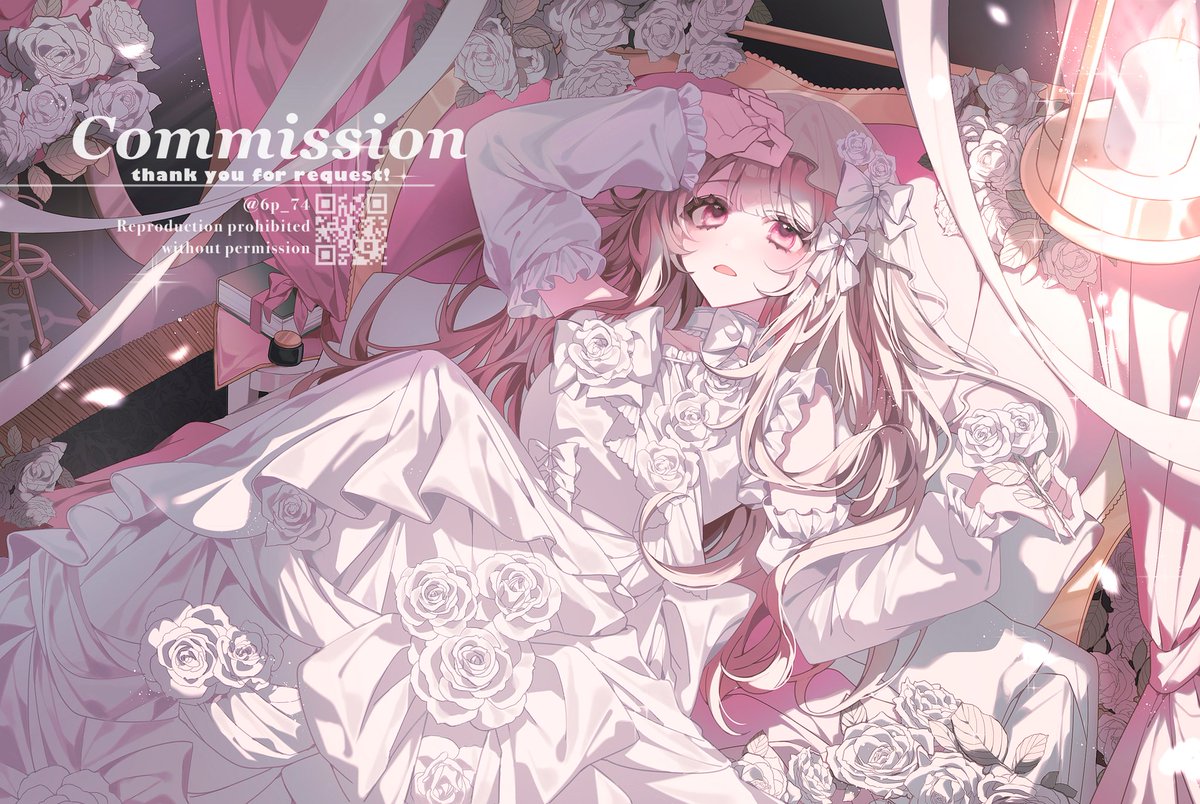 背景付き1枚絵でのご依頼でした！
ありがとうございました🌸 
 #Commission