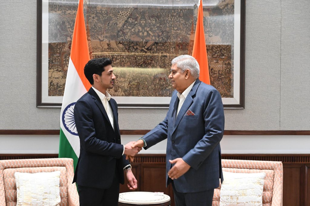 A privilege to meet the Honourable <a href="/VPIndia/">Vice-President of India</a>. Sir, our conversation on the responsibilities of the next generation of business leaders and India’s evolving role in the world was truly inspiring. Jai Hind.