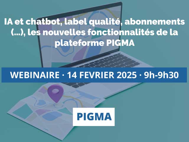 [#Webinaire #PIGMA]  #IA et #chatbot, label #qualité, #abonnements : présentation des nouvelles fonctionnalités de la plateforme PIGMA💡RDV le 
14/02 à 9h découvrez les nouvelles fonctionnalités de la plateforme : un atelier en 30 min à ne pas manquer 👉portail.pigma.org/animation/ia-e…