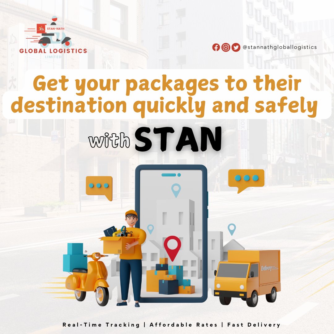 LogisticsStan's tweet image. Delivering excellence, one package at a time!😁
Trust Stannath Global Logistics for fast and secure deliveries.🤝 
.
.
Urgent delivery? We are just a dm away from you. 
#StannathGlobalLogistics 
#DispatchExperts 
#FastAndSecure