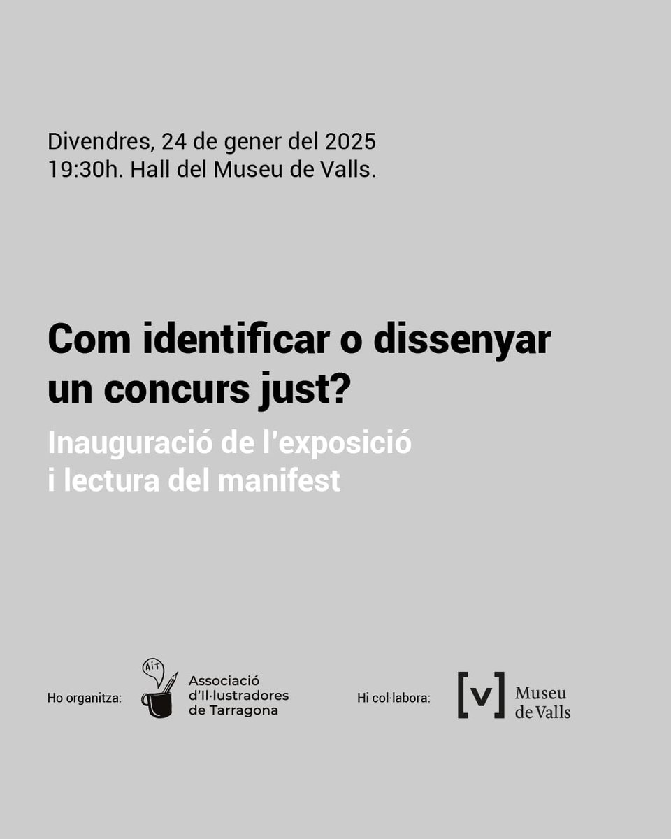 Aquest ivendres  estrenem exposició, al hall del Museu. Organitzada per @AITarragona amb la col·laboració del Museu, la mostra vol visibilitzar la feina professional no remunerada que queda darrere d'un concurs mal dissenyat.