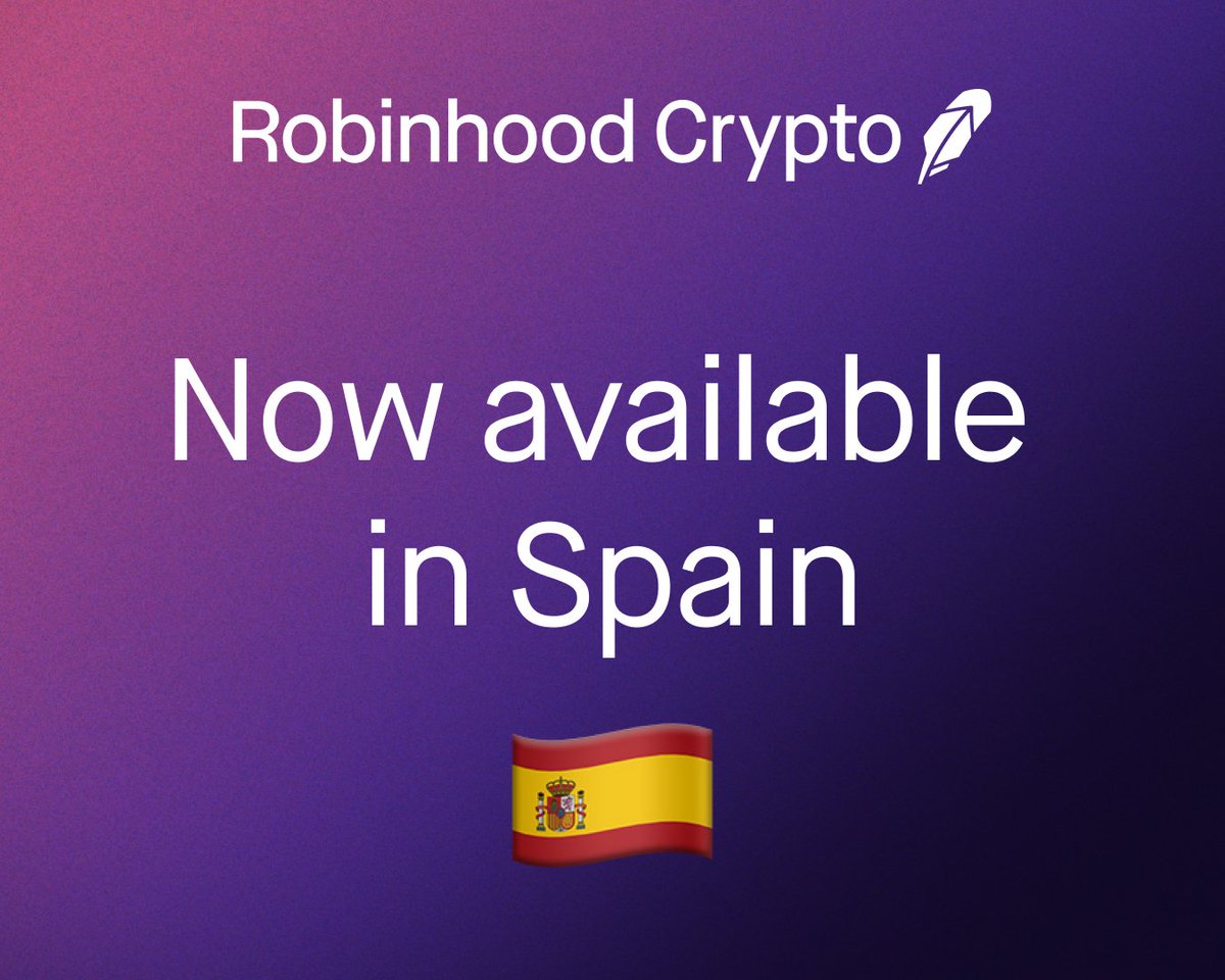 Hola España! 🇪🇸 Starting today, customers in Spain can now trade  cryptocurrencies with Robinhood Crypto!