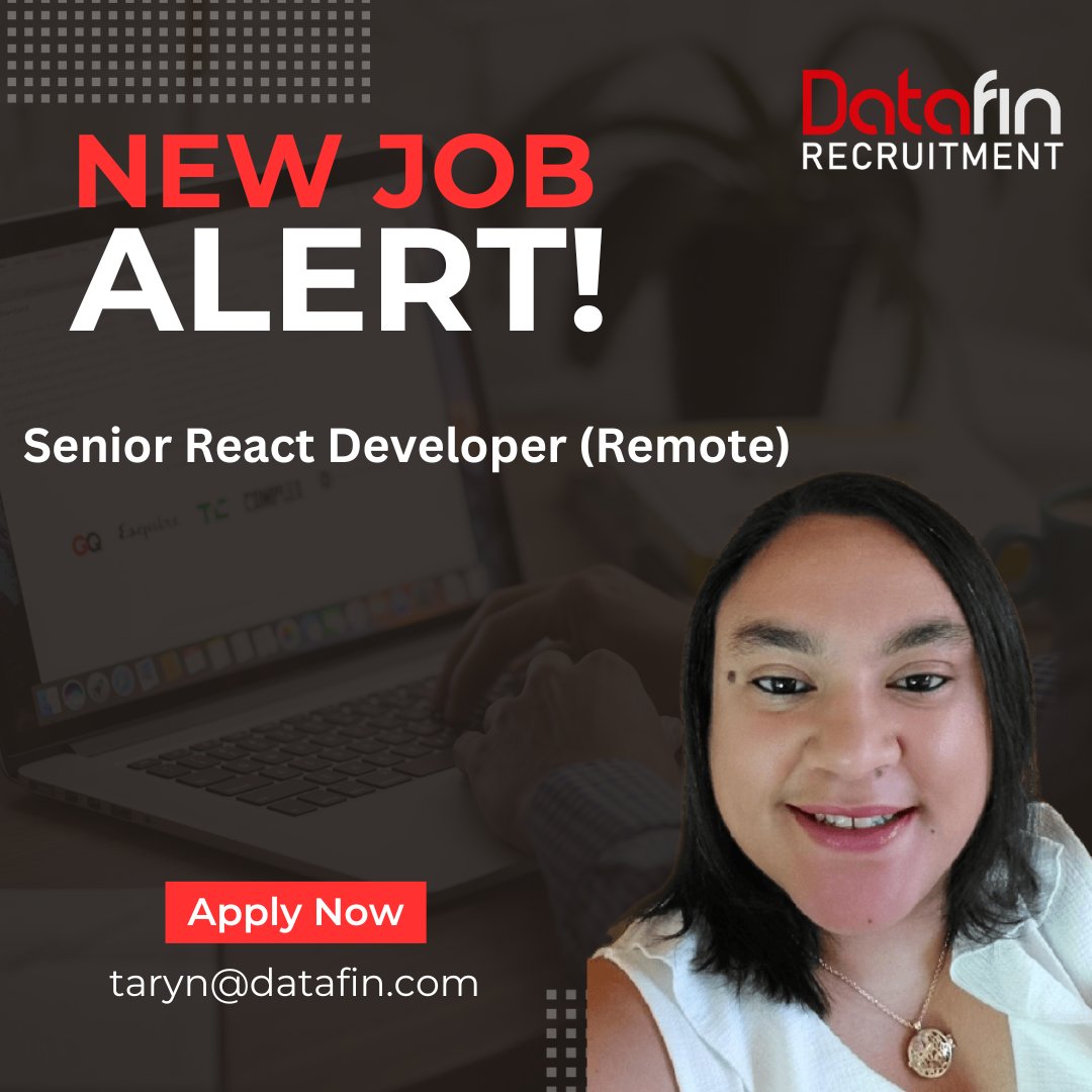 DatafinSA's tweet image. A passionate Senior React Developer with at least 5 years Frontend experience is sought by a provider of cutting-edge Tech Applications.
Apply here - datafin.com/job/senior-rea…
#seniorreactdeveloper #datafinrecruitment