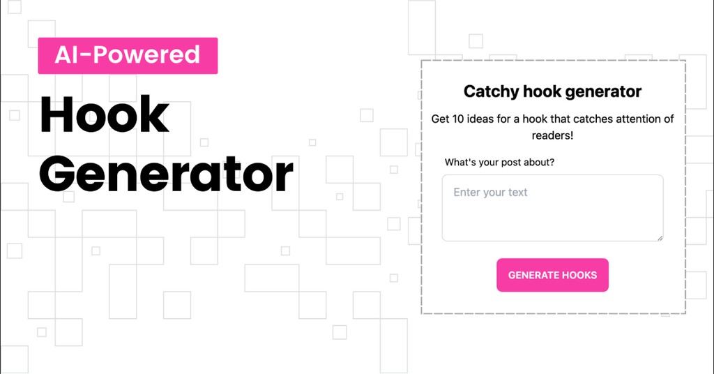 FabianMaume's tweet image. Our free AI hook generator is live on Fazier: fazier.com/congratulation…

#AItool #AIcopywriting