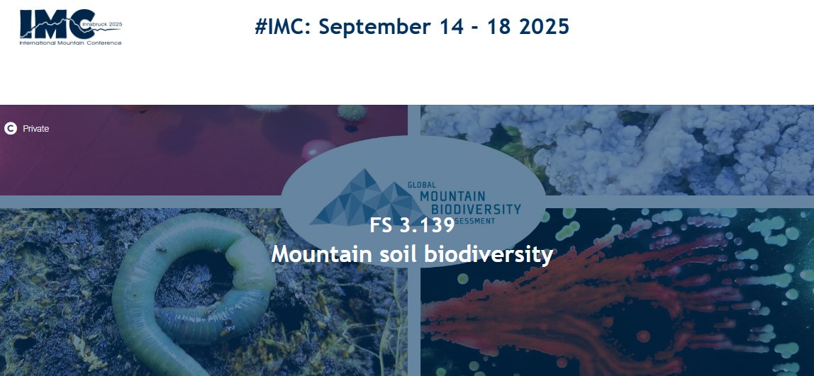 Alpine Environment - Eurac Research (@euracalpine) on Twitter photo Abstract submission for the <a href="/imountainconf/">International Mountain Conference</a>
in Innsbruck #IMC25 is open!
Come join us <a href="/julesibk/">Julia Seeber</a>, @michaelsteinw, <a href="/NadinePraeg/">Nadine Praeg</a> and more for a great session on mountain soil biodiversity 🏔️🐜🕷️🪱
📅Deadline: 20 Feb 2025
🌐shorturl.at/Z199z
#soil #biodiversity #Mountains Abstract submission for the <a href="/imountainconf/">International Mountain Conference</a>
in Innsbruck #IMC25 is open!
Come join us <a href="/julesibk/">Julia Seeber</a>, @michaelsteinw, <a href="/NadinePraeg/">Nadine Praeg</a> and more for a great session on mountain soil biodiversity 🏔️🐜🕷️🪱
📅Deadline: 20 Feb 2025
🌐shorturl.at/Z199z
#soil #biodiversity #Mountains