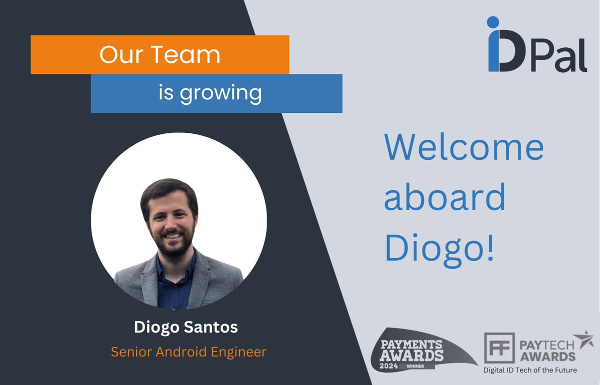 We’re thrilled to reveal our new Senior Android Engineer - Diogo Santos - who has experience developing clean, scalable mobile applications across diverse industries.

Welcome Diogo! 🚀And our team is still growing!  id-pal.com/careers/
