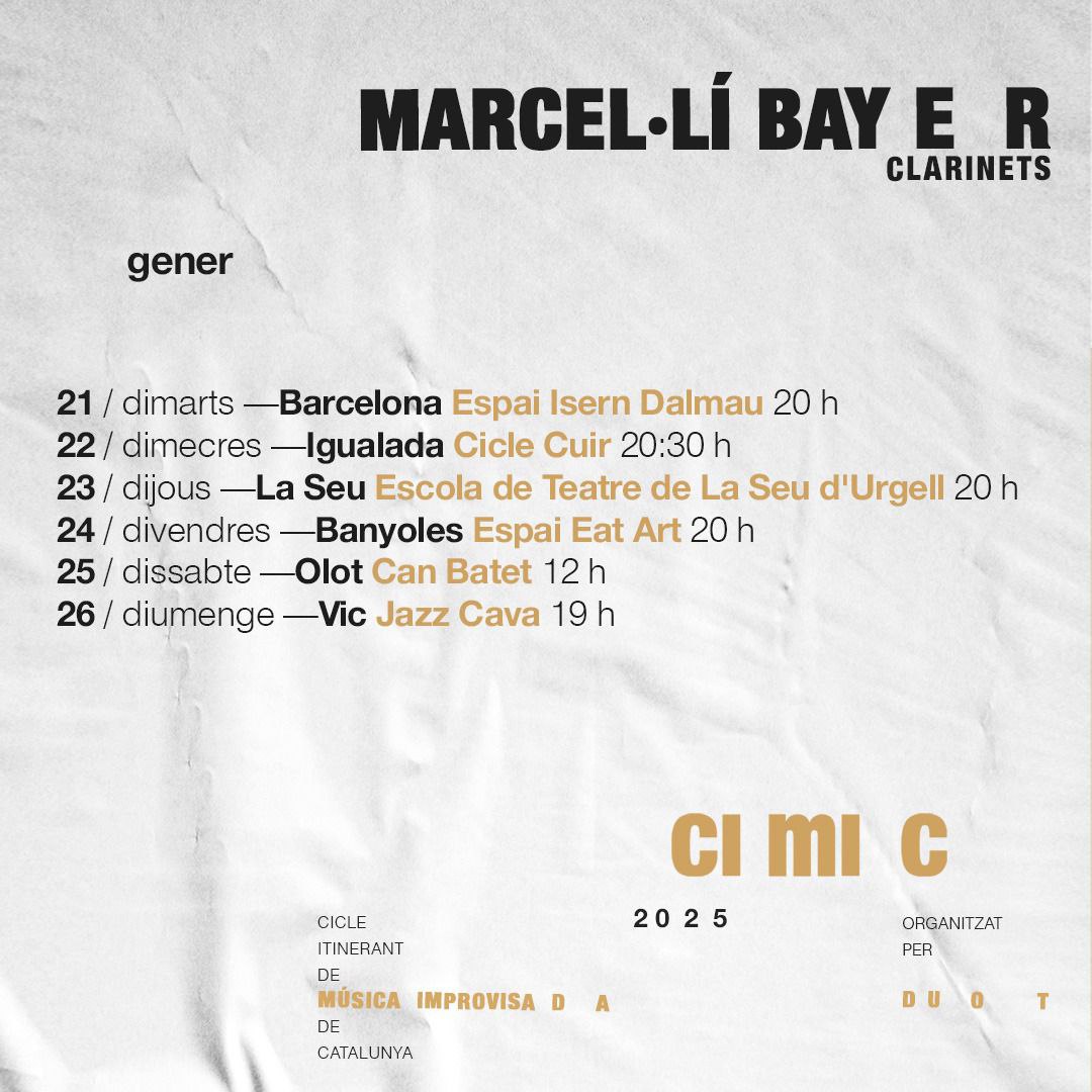 Aquest divendres, concert solo sideral amb Marcel·lí Bayer. Ens hi veiem!