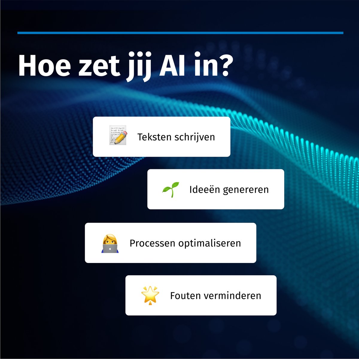 (Bijna) iedereen krijgt er inmiddels mee te maken. Artificial Intelligence. Maar waar gebruik je het eigenlijk voor?