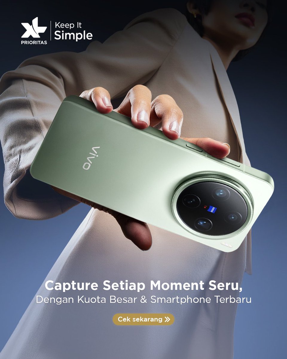 XL_Prioritas's tweet photo. Semua itu bisa lho kamu dapetin dengan vivo X200 series di myPRIO DEAL Platinum, nikmati total kuota 1,4TB/tahun hanya Rp50 ribu/bulan.
Langsung aja, kunjungi XL Center atau partner resmi XL untuk dapetin bundling ini ✨
#VivoX200 #myPRIODEAL #KuotaBesar https://t.co/2iGxkgrpDS