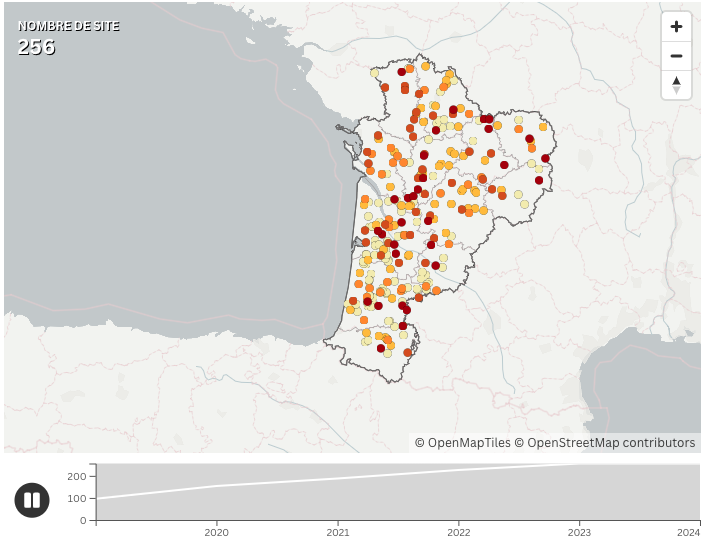 [#Observatoire #Nafu] Évolution des sites photovoltaïques au sol en Nouvelle-Aquitaine 🌞
Inventaire des sites des installations #photovoltaïques majeures (1MWc) au sol en 2023 avec MAJ chaque année▶️ visualiser la dynamique de la filière sur le territoire. <a href="/AREC_NA/">AREC</a>