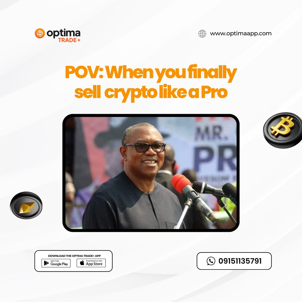 This is how you smile when you sell your crypto like a Pro and it’s sweeter with Optima Trade App.

Download #optimaapp today at Playstore or App Store.

Enjoy the sweetness of selling crypto today.

#optima #optimatrade