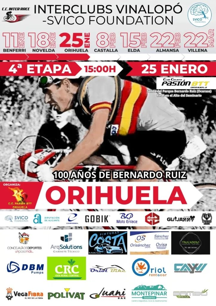 . <a href="/icvinalopo/">Interclubs Vinalopo</a> #InterclubsVinalopó #SvicoFoundation
El Orihuela Cycling Team debutará en casa el sábado en la prueba oriolana del Interclubs Vinalopó–Svico Foundation que homenajea a Bernardo Ruiz
<a href="/CiclismoLevante/">CiclismoLevante</a>
<a href="/DecarrerasMT/">De Carreras Manager Predictor</a>

alicanteconelplatogrande.com/2025/01/21/el-…