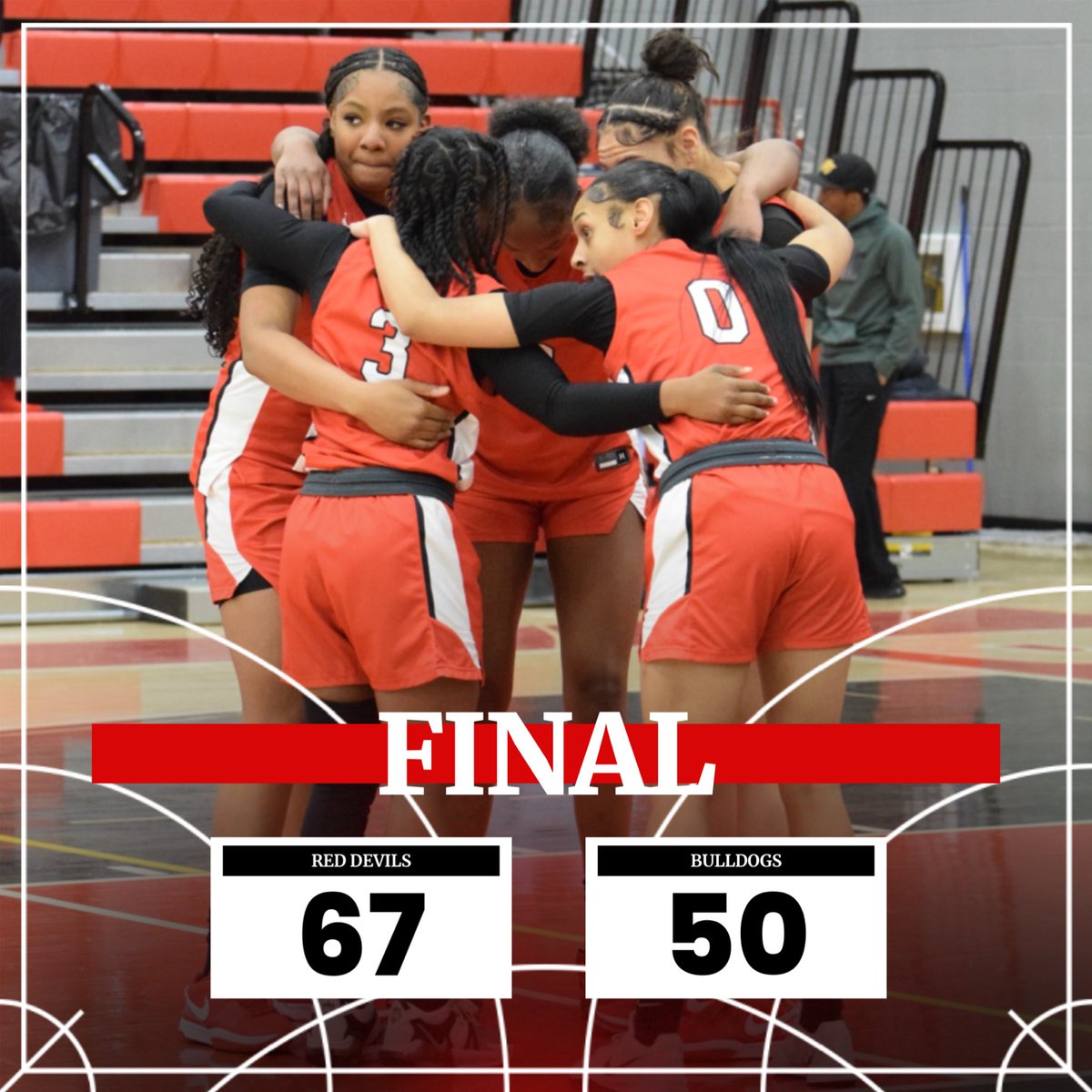 Your Lady Red Devils advance to round 2 for a postseason rematch with Plainfield after a BIG win vs Brownsburg!

Tonight’s leading scorers:

Saniya Smith—18pts 8asts 7rbds 3stls
Komari Booker—11pts 6rbds 2stls
Jazlyn Miller—11pts
Marley Jefferson—10pts 2blks

#PikeRedDevilsRise