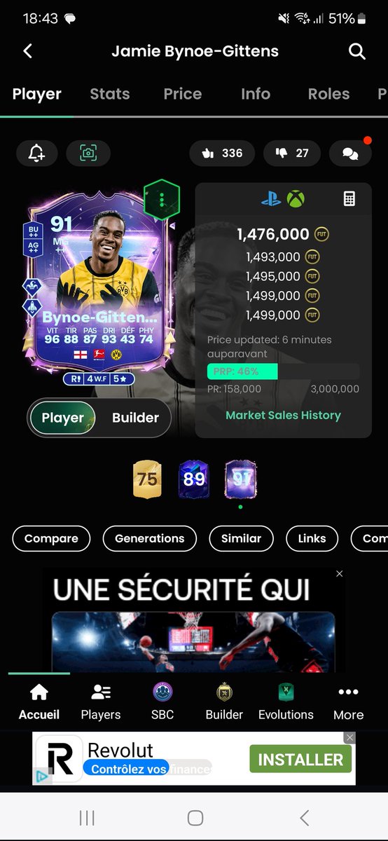 La win du jours, vendu 1,4M