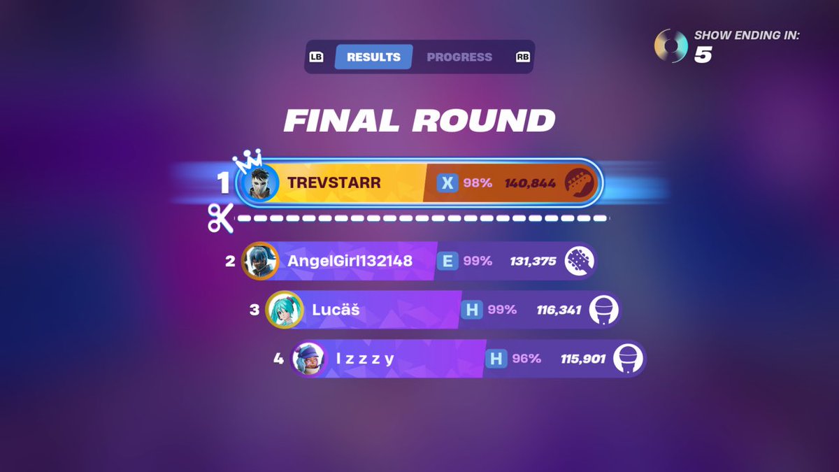 Trevstarr's tweet photo. @KTTunstall Thanks for my victory in the final round on battle stage playing bass guitar to  “Suddenly I see” 🤩 #Fortnite https://t.co/qJKTiP2BdR