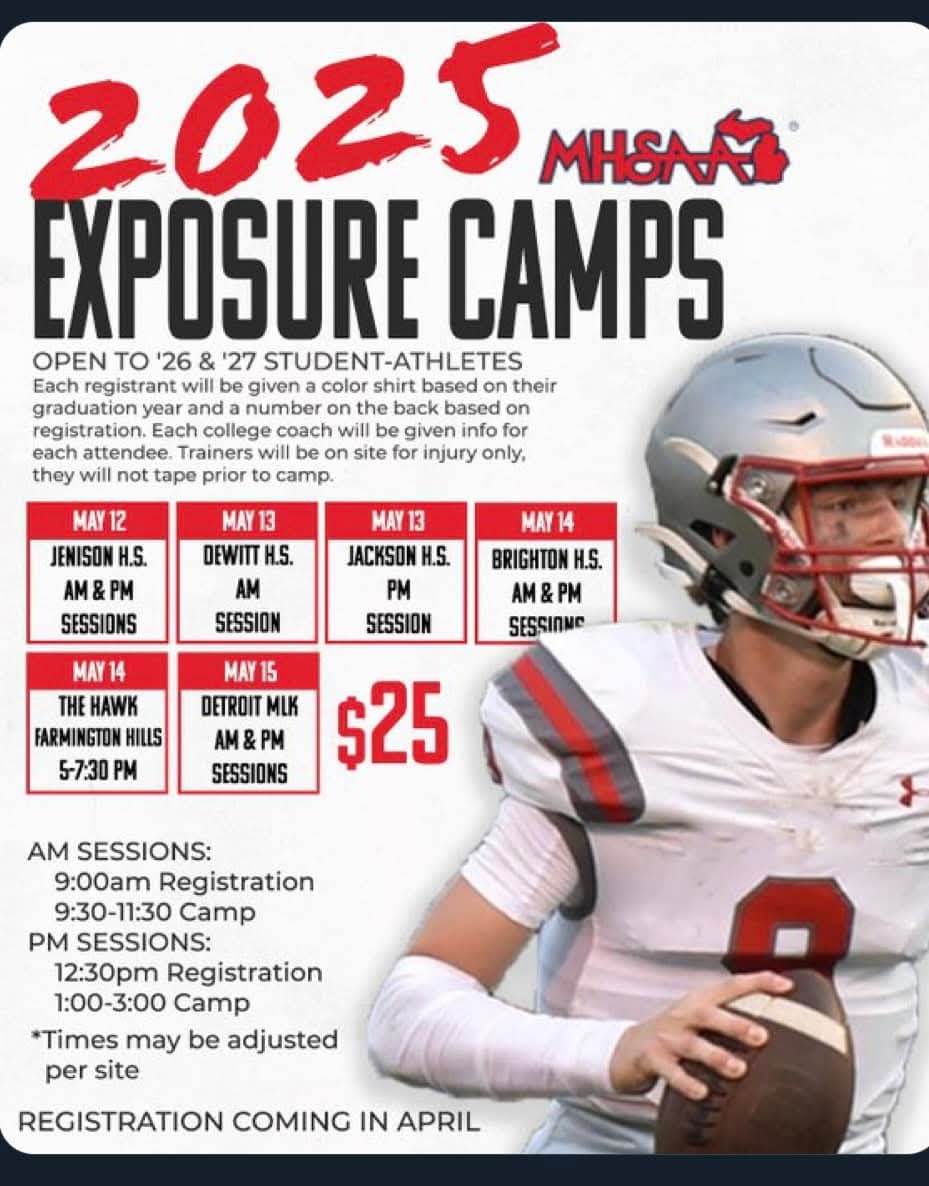 Check out the dates for the 2025 MHSAA exposure camps:
