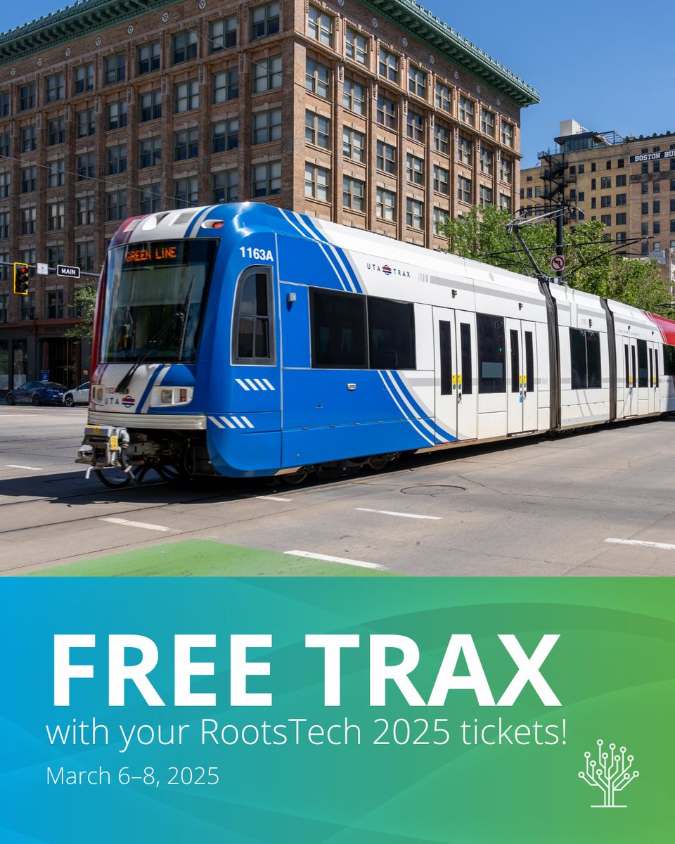 🚋 Heading to RootsTech in Salt Lake City? Your ticket allows you to ride FREE on UTA TRAX, March 6–8, 2025, so you can arrive to the Salt Palace hassle-free! 🎉 Skip the parking and ride with ease. See you there! 👋