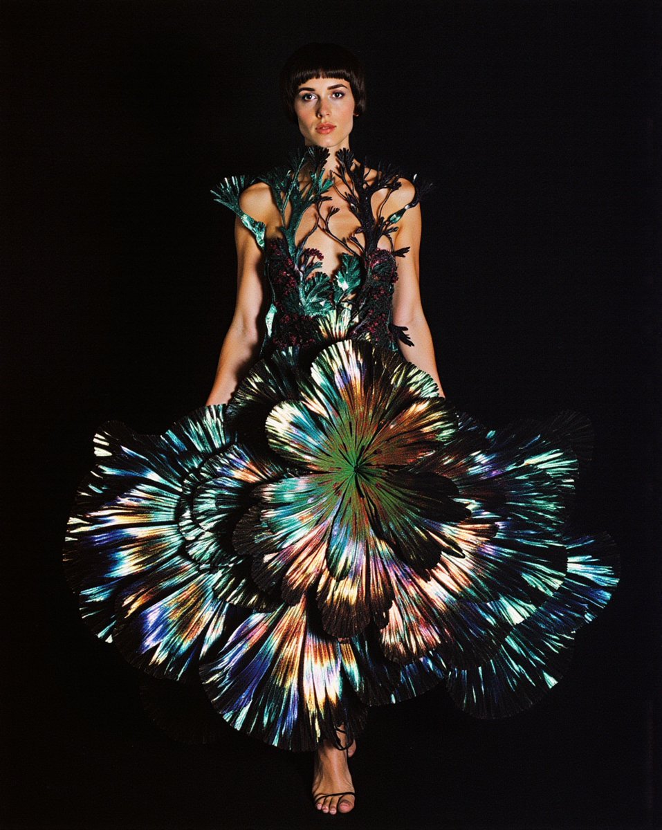 slitrobo's tweet photo. Testing use cases for a new Flux checkpoint trained on analogue floral images: fashion, graphic design, illustration, portrait. https://t.co/Swc9GSSY2P