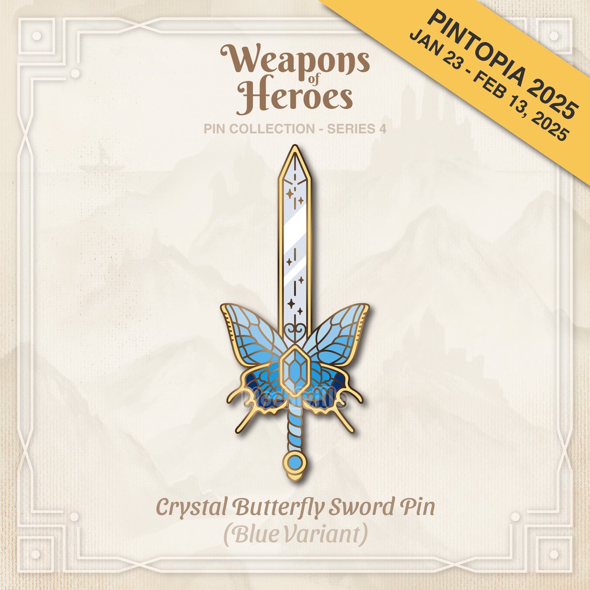 MochivilleShop's tweet photo. Crystal Butterfly Sword Pin! π¦π‘οΈ #art #pins #enamelpins #lapelpins #pinshop #pincollection #sword #fantasyart #butterfly #crystal #mochiville #mochivillepins #mochivilleart https://t.co/PfCqI6JQRx