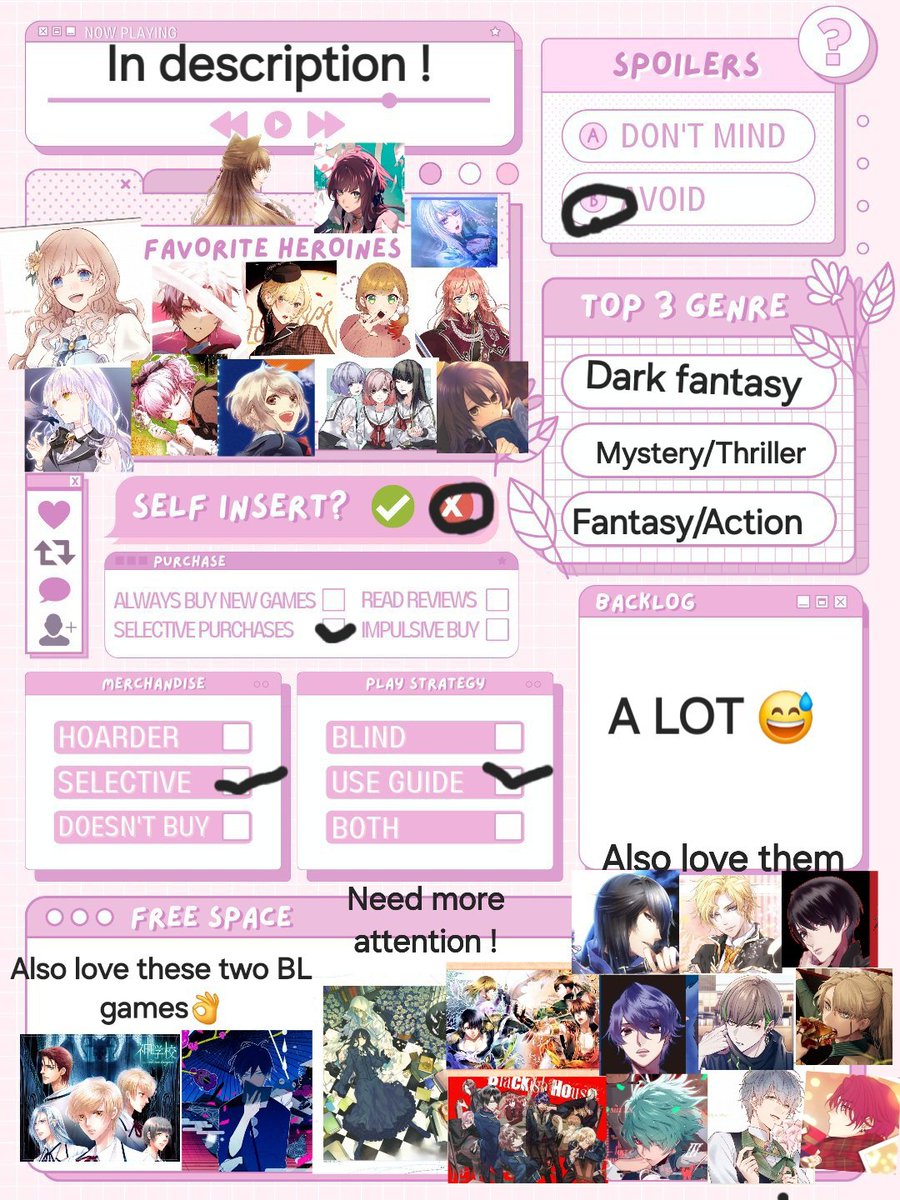 ArisuAlice7's tweet image. I've updated my #otomeintro for 2025 too ! Even if nothing changed too much
Hello to people I don't know yet, I'm Fuu nice to meet you all !
I hope we'll continue to interact this year too with people I already met here🥰
Also big anime/manga fan💕
#otometwt
#otometwtintro