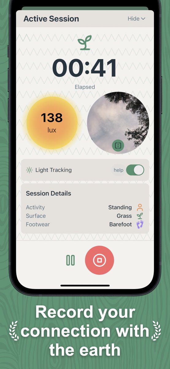 groundsyncapp's tweet photo. Introducing Ground Sync 🌍⚡️

the app that helps you track your grounding sessions, monitor sunlight exposure, and stay consistent with your practice. Reconnect with the Earth, improve your wellness, and build a habit that matters.

Now available on IOS

#grounding #earthing https://t.co/gZbgiSEqjK