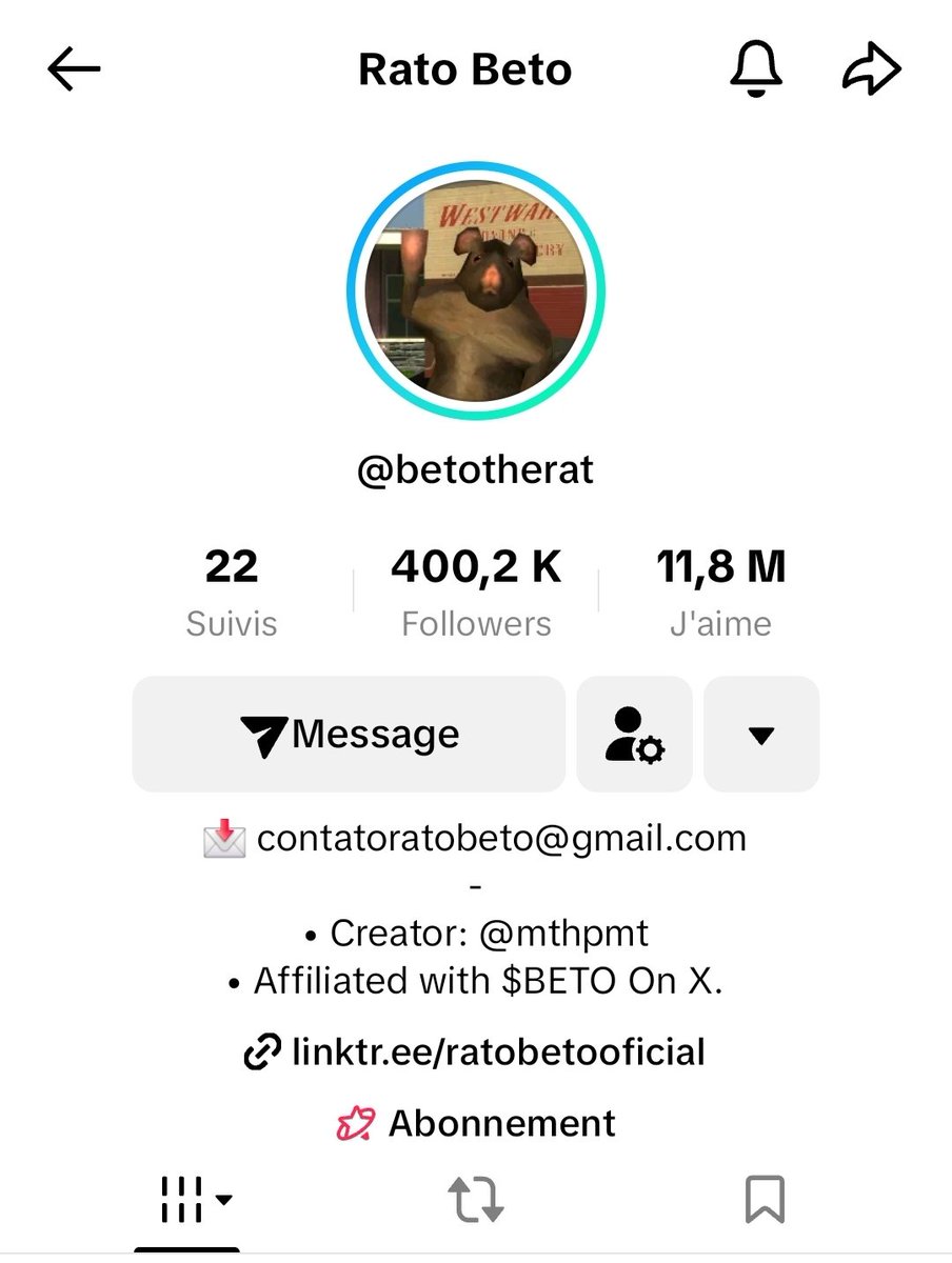 bengodet841's tweet photo. But the thing is @Dior100x 

Is $Milton and $Beto are part of the same rat pack.

What are the odds of having 2 different people from brazil creating these amazing #DancingRat on @tiktok.

I honnestly think that the same people are behind @ItsRatoMilton and @ratobetooficial .

#Beto tiktok went from 150k to 400k in one week and will crush 1 million followers sooner then we think.

Once normies really flood the #crypto and #memecoin space these tiktok account will be so important. 

3SZfgLcFQAaf1k2dVhSr91CDMvrGpReKwiKrHQLJpump