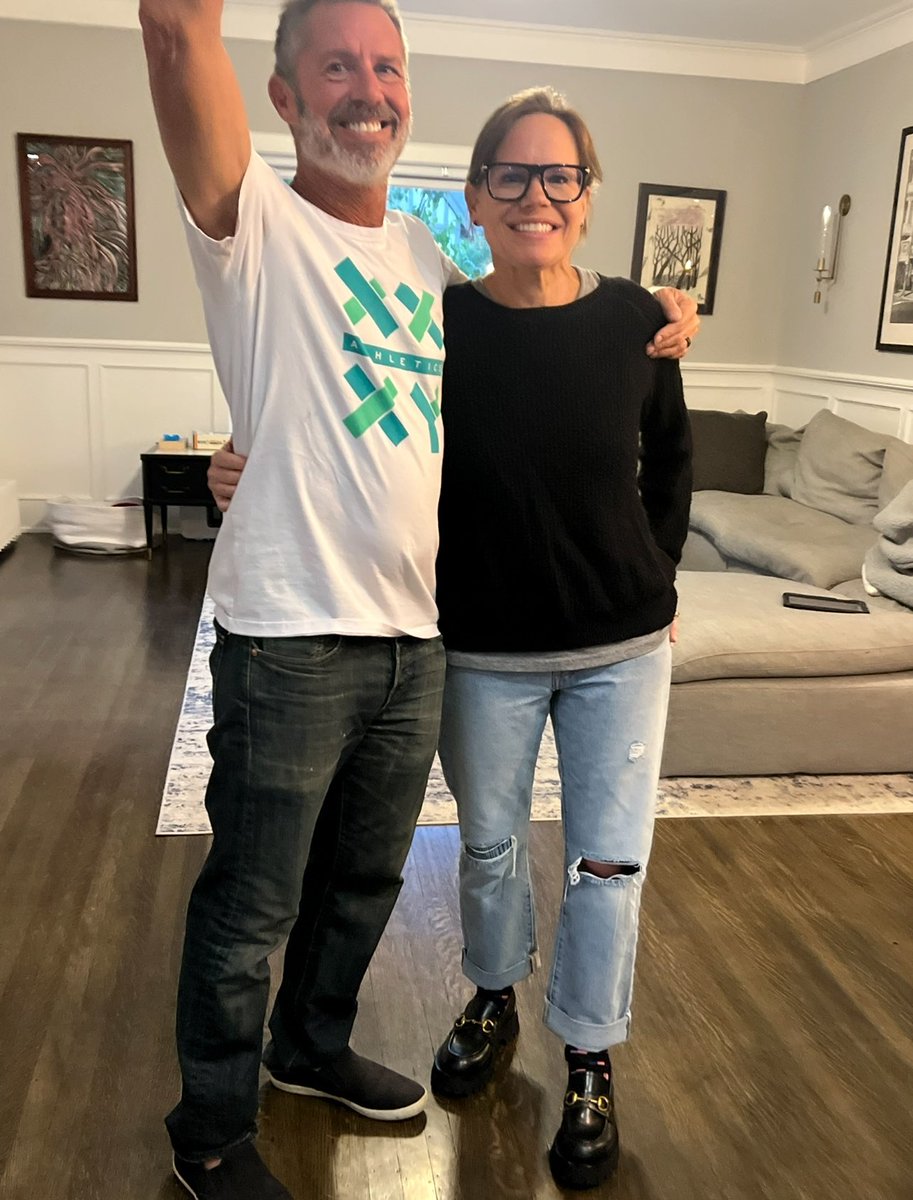 JenniferSey's tweet photo. @jk_rowling This is my husband @DanielKotzin  sporting his @xx_xyathletics tees. 

Real men support real women. 

They also do the dishes. 

Go Neil! And thanks for the support! https://t.co/R20B3uV9C2