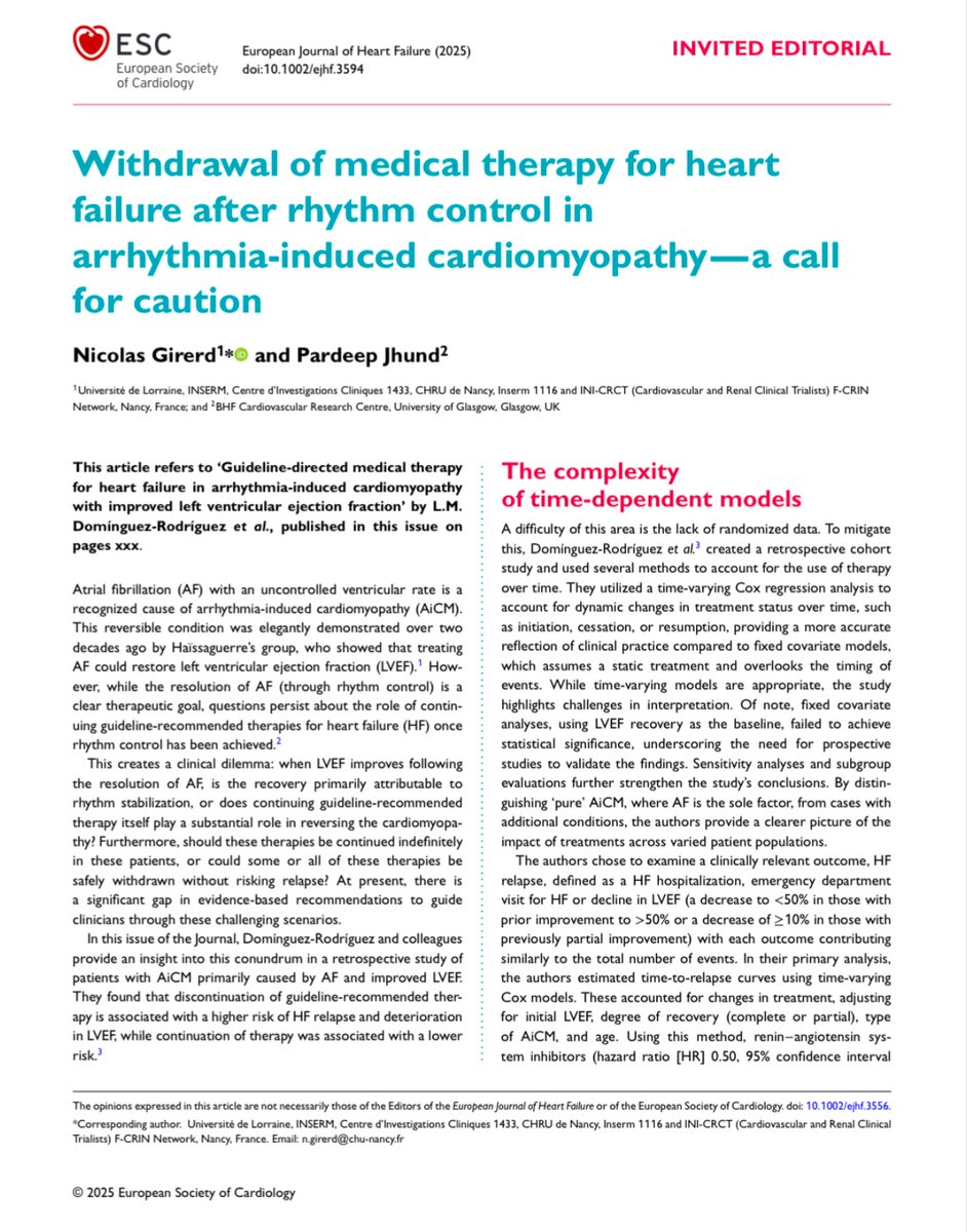EJHF Editor-in-Chief (@ejhfeic) on Twitter photo Withdrawal of medical therapy for heart failure after rhythm control in arrhythmia-induced #cardiomyopathy—a call for caution
<a href="/ESC_Journals/">European Society of Cardiology Journals</a>
onlinelibrary.wiley.com/doi/10.1002/ej… <a href="/HanCardiomd/">Henry Han</a> <a href="/AmrAbdin10/">Amr Abdin</a> <a href="/GiuseppeGalati_/">Giuseppe Galati</a> Withdrawal of medical therapy for heart failure after rhythm control in arrhythmia-induced #cardiomyopathy—a call for caution
<a href="/ESC_Journals/">European Society of Cardiology Journals</a>
onlinelibrary.wiley.com/doi/10.1002/ej… <a href="/HanCardiomd/">Henry Han</a> <a href="/AmrAbdin10/">Amr Abdin</a> <a href="/GiuseppeGalati_/">Giuseppe Galati</a>