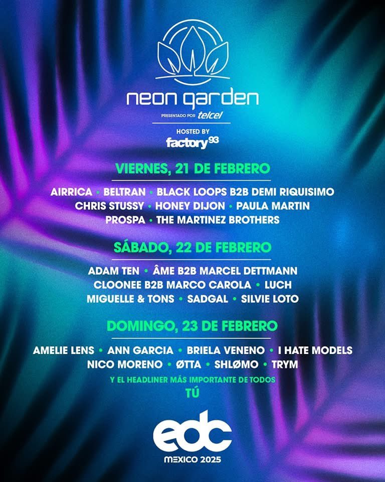 EDC México trae de regreso la majestuosa carpa del neonGARDEN para su onceava edición! 🎪🌈

Como a los artistas que nos harán bailar durante los 3 días del festival. 😎🖤

Súmate a la fiesta, los últimos boletos se encuentran en Ticketmaster. 🤩🎟️

#neonGARDEN #edcméxico2025