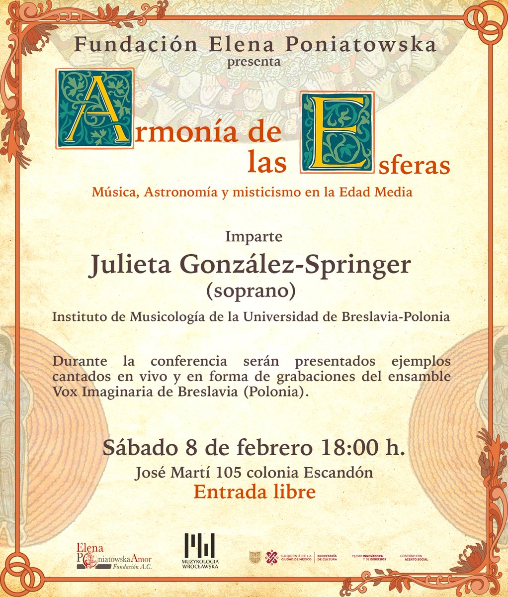 En la Edad Media existieron personajes que con sus ideas buscaron iluminar y transportar al ser humano a una dimensión superior e inimaginable a la cual ha estado siempre llamado.

Conferencia
Armonía de las esferas
Música, Astronomía y misticismo en la Edad Media
Entrada libre