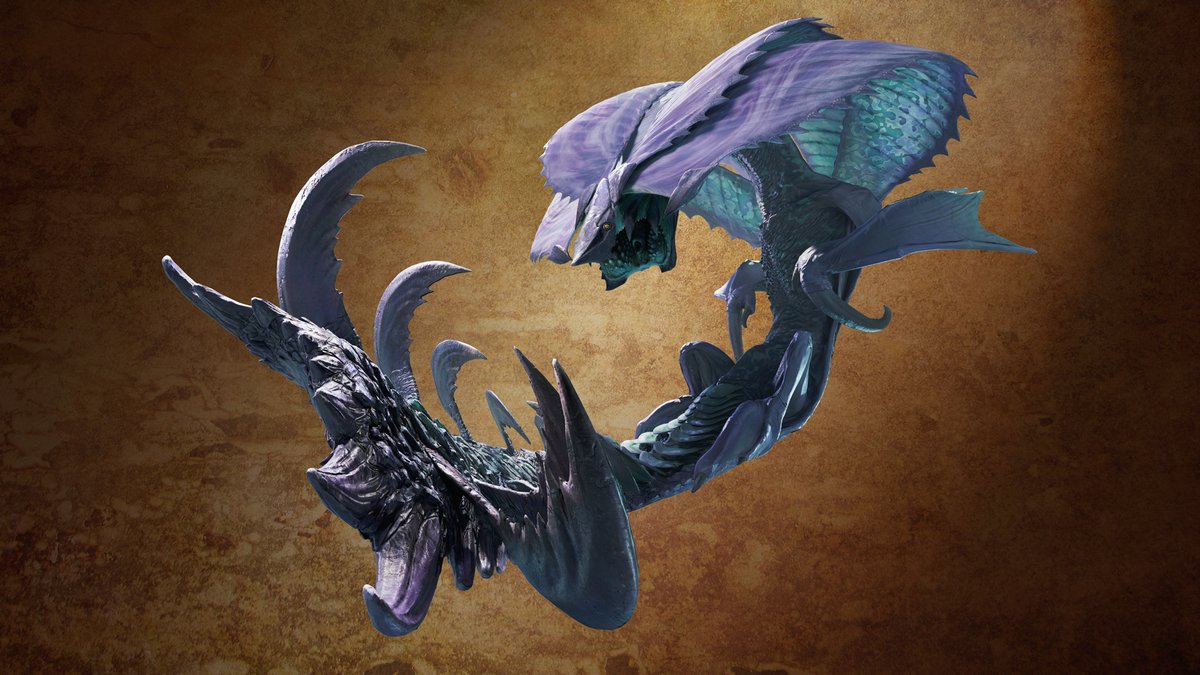 monsterhunter's tweet photo. A new monster, Hirabami, descends from the cavernous walls of the Iceshard Cliffs in Monster Hunter Wilds! 

It floats with a wind-catching membrane on its neck, slithering through the sky and striking with razer-sharp claws on its tail. https://t.co/wP7ZM1VLMg