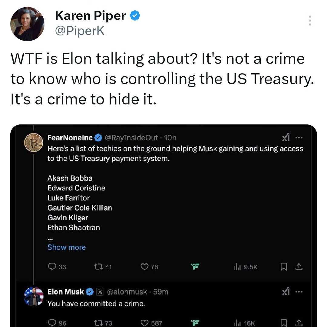 kleisli's tweet image. Is it ok to post or did these people commit a crime? @RayInsideOut seems to be blocked on the platform of free speech. 🤔 #ustreasury #coup #doge #NAFO