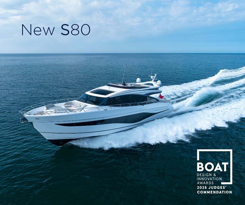 PrincessYachts's tweet photo. Thrilled to share that the Princess S80 earned a Judges’ Commendation for Best New Series at the Superyacht Design Festival! A testament to our innovation, craftsmanship &amp; team’s dedication.

#BOATDesignAwards
#distinctionindetail https://t.co/nzB0Fg6zek