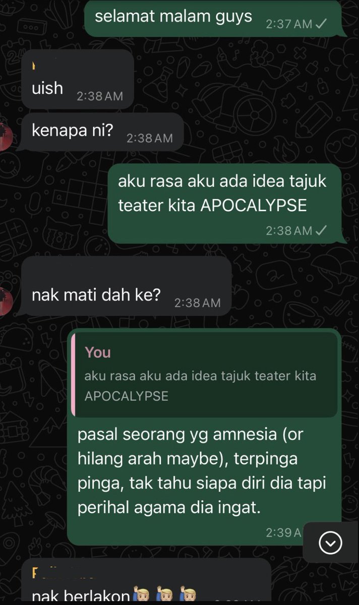 FikriAzmy_'s tweet photo. midnight thoughts🧠 🎭
bismillah semoga dipermudahkan. https://t.co/5Md18Iq5tL