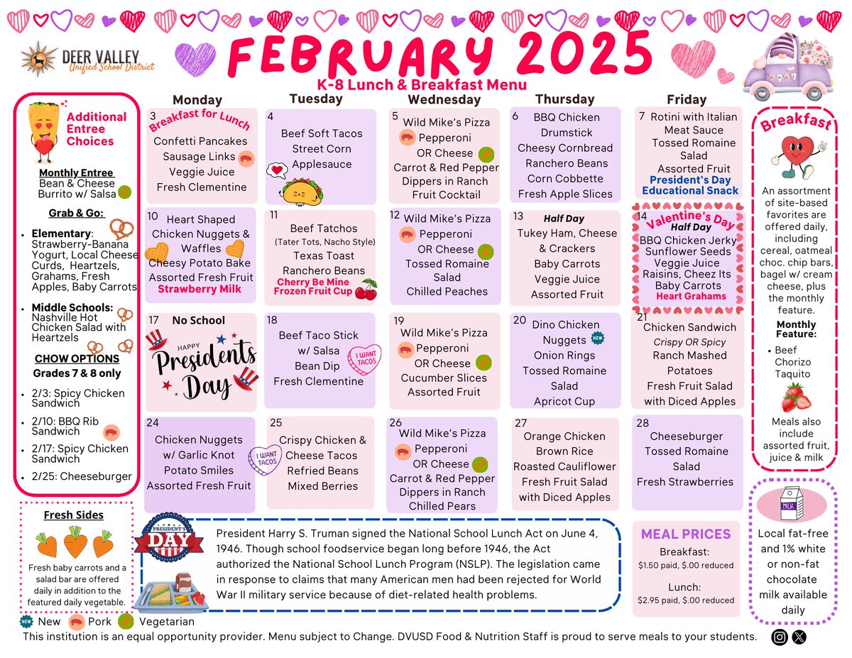 February Menu <a href="/DVUSD/">Deer Valley Unified School District</a>