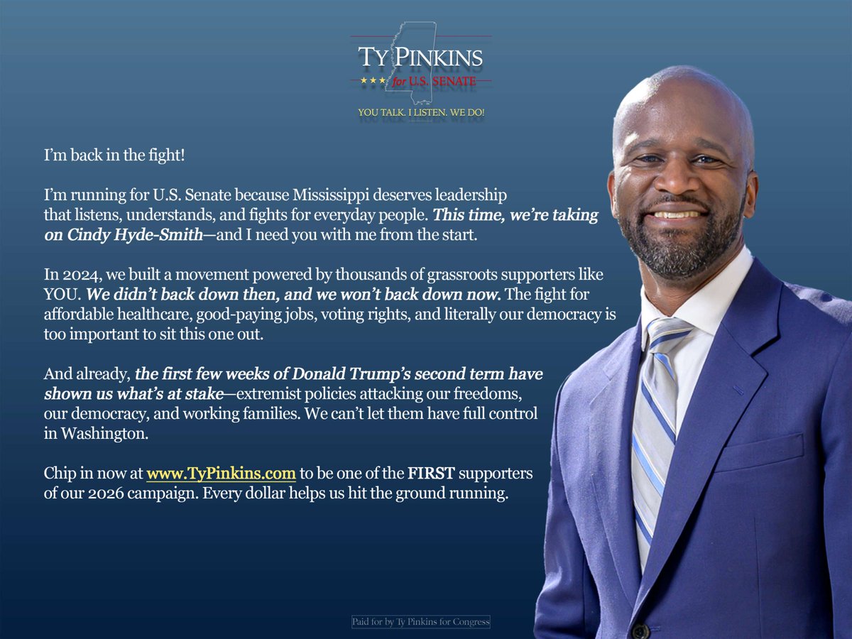 Ty Pinkins for Mississippi tweet media
