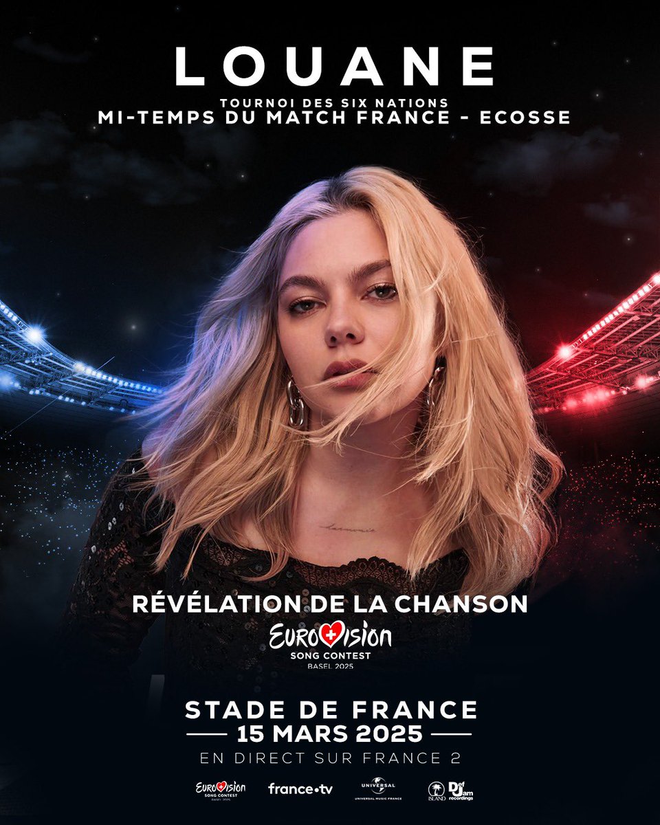 EurovisionF2's tweet photo. Événement le 15/03 🚀🏉🎤 découvrez la chanson de @louane pour l’Eurovision 🇫🇷😍 https://t.co/u8lXdczZpG