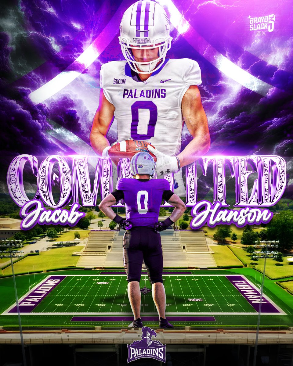 Jacob Hanson (@jacobkhanson) on Twitter photo I am extremely blessed to say that I have committed to <a href="/PaladinFootball/">Furman Football</a> Thank you to the coaches with <a href="/IMGAFootball/">IMG Academy Football</a> for supporting and guiding me through this journey! <a href="/CoachC_Byers/">Chad Byers</a> <a href="/CoachKuzemka/">Nicky Kuzemka</a> <a href="/FUCoachHendrix/">Clay Hendrix</a>
#FUAllTheTime I am extremely blessed to say that I have committed to <a href="/PaladinFootball/">Furman Football</a> Thank you to the coaches with <a href="/IMGAFootball/">IMG Academy Football</a> for supporting and guiding me through this journey! <a href="/CoachC_Byers/">Chad Byers</a> <a href="/CoachKuzemka/">Nicky Kuzemka</a> <a href="/FUCoachHendrix/">Clay Hendrix</a>
#FUAllTheTime